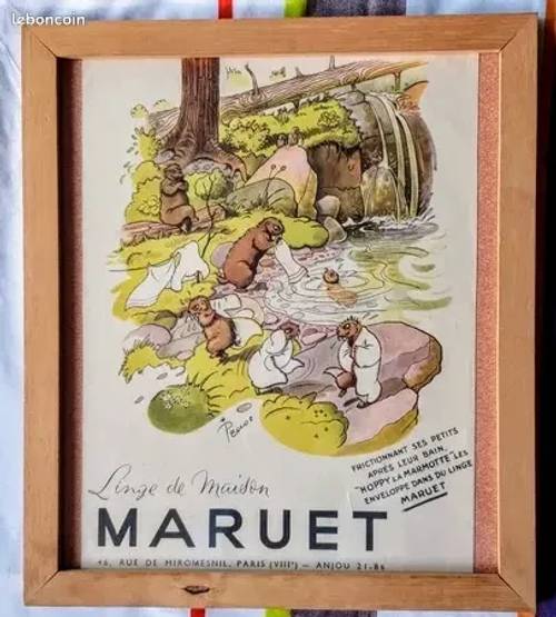 Publicité ancienne encadrée