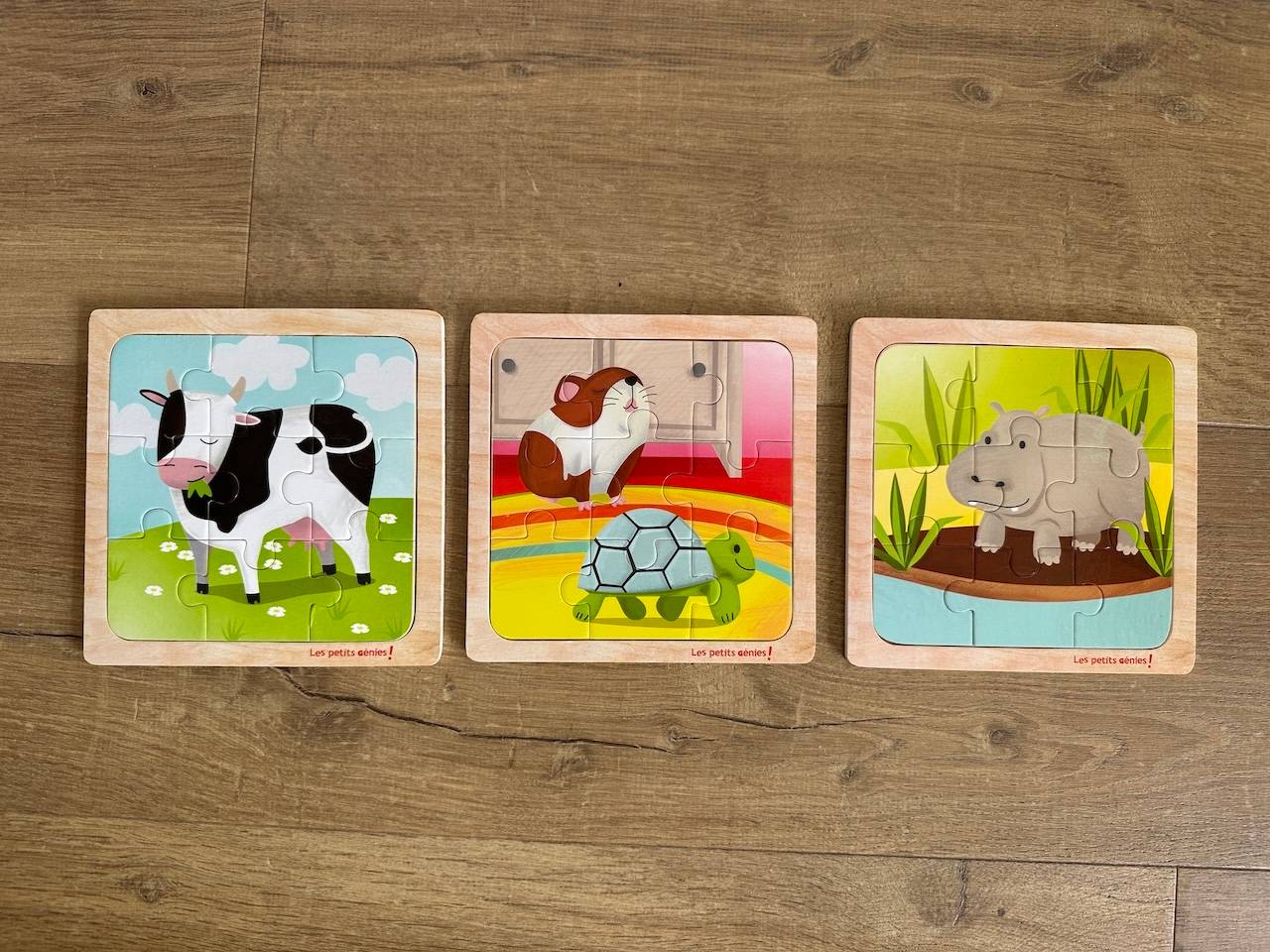 3 Puzzles en bois Animaux