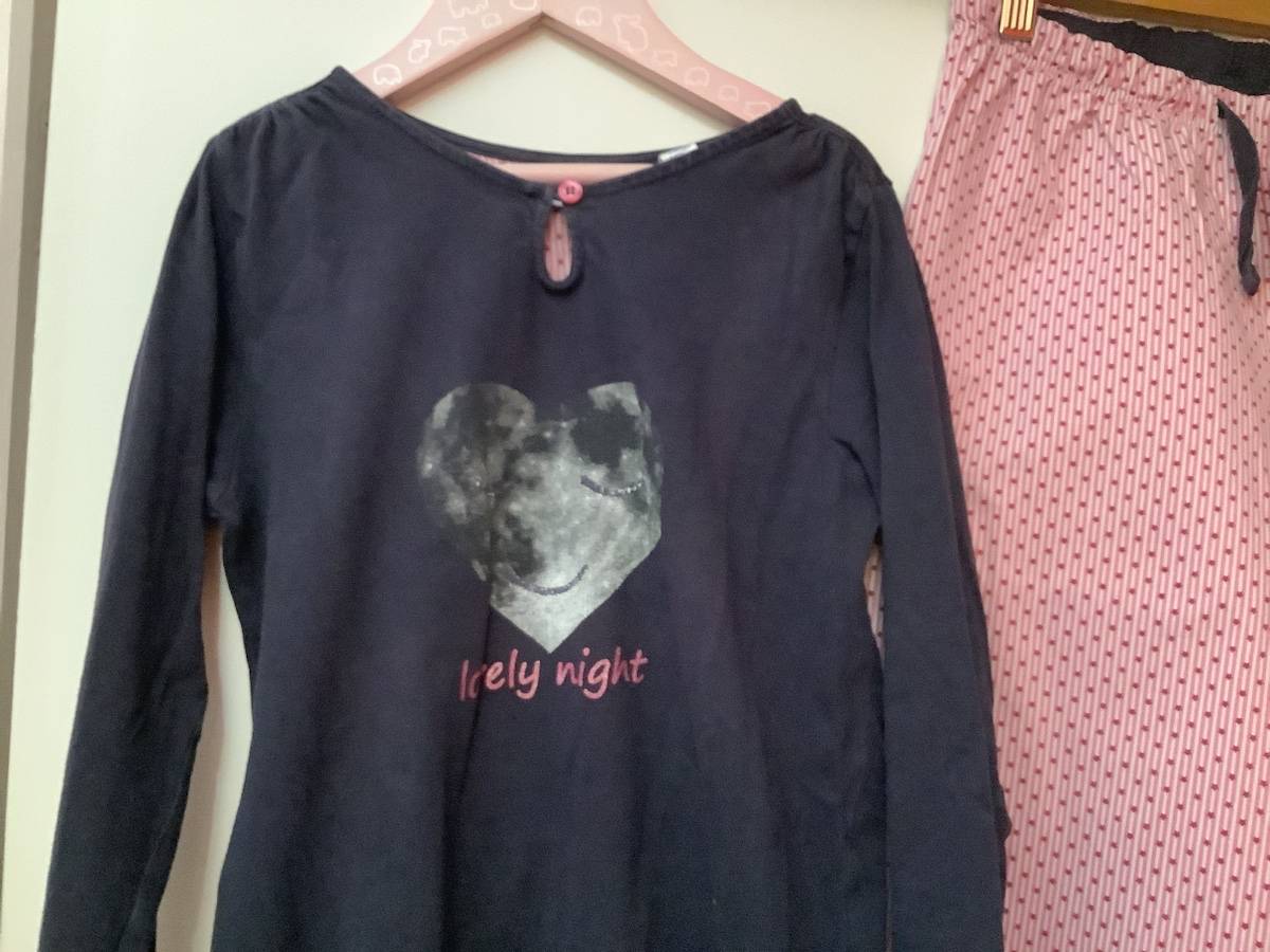 Vends pyjama bleu marine et rose Okaïdi - Taille 10 ans