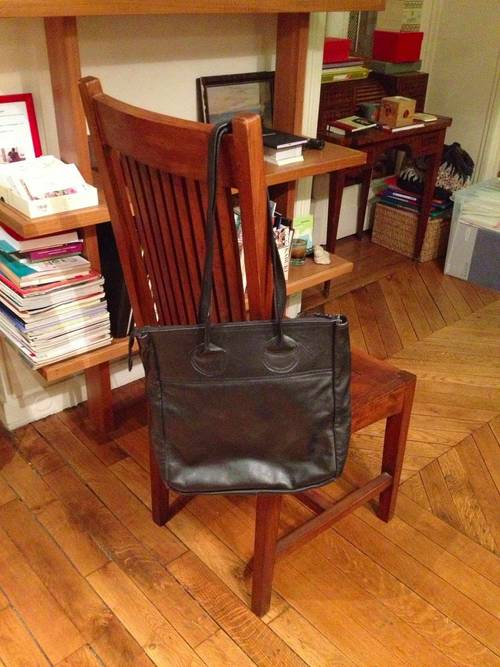 Sac en cuir noir Quemener Guilou Plozevet