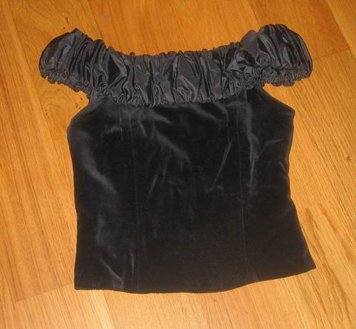 Ravissant bustier velours noir vintage taille 38 Franck et Fils