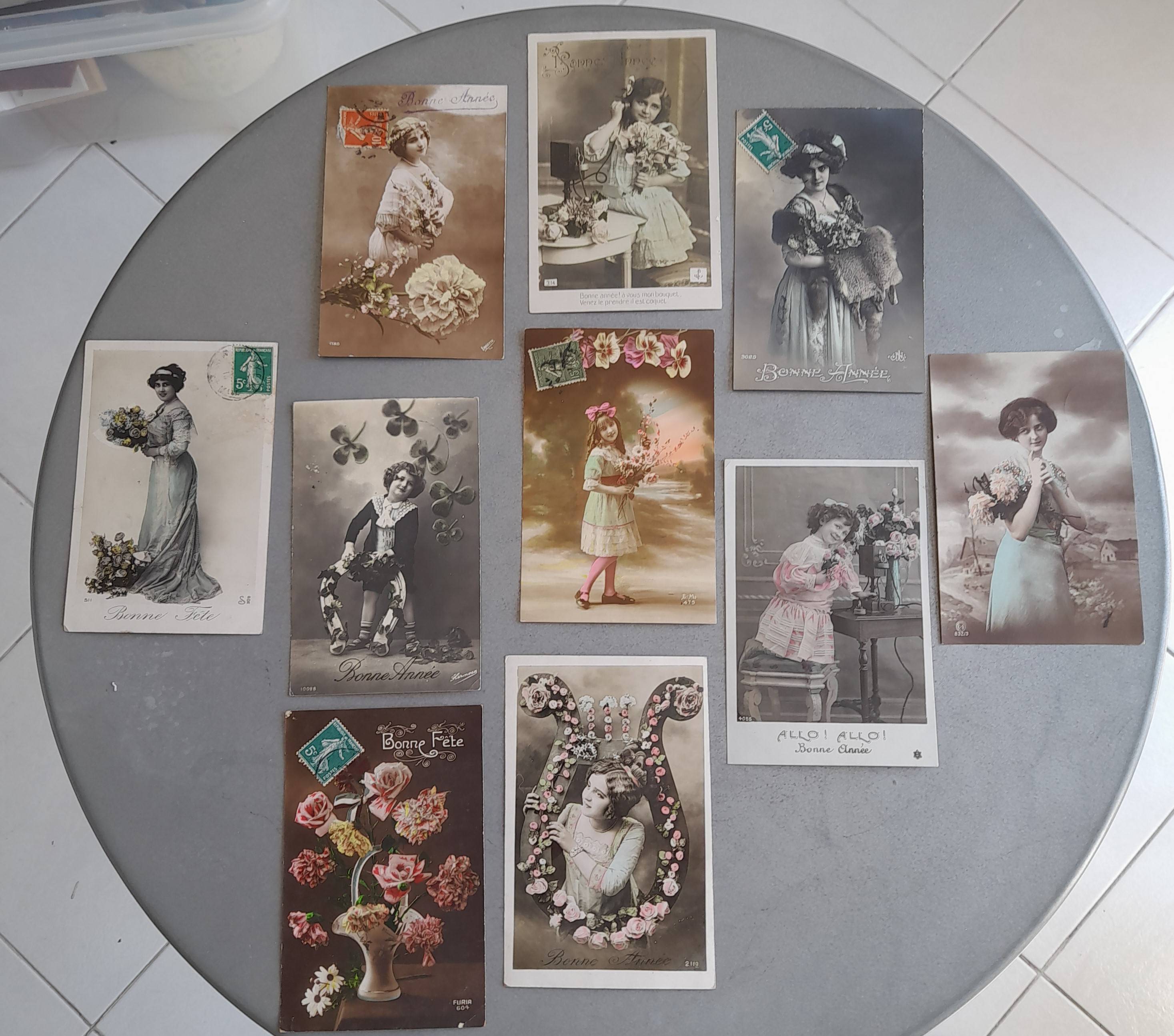 Lot de 10 ravissantes cartes postales anciennes