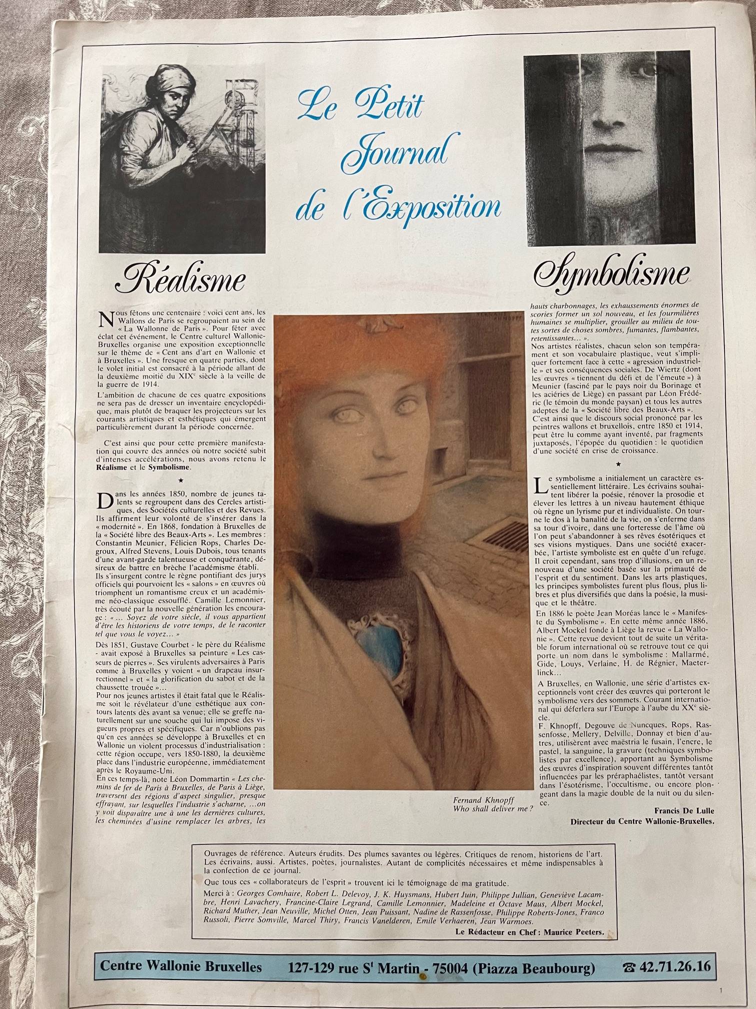 Vends réalisme symbolisme, petit journal de l’exposition