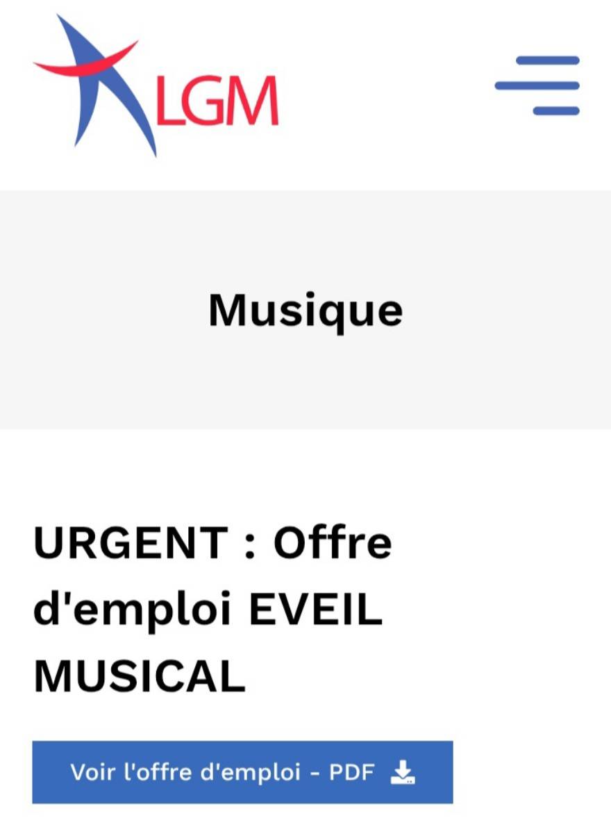 Recrute professeur éveil musical 3 à 6 ans H/F