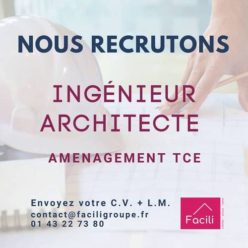 Recrute ingénieur(e) architecte - aménagement TCE