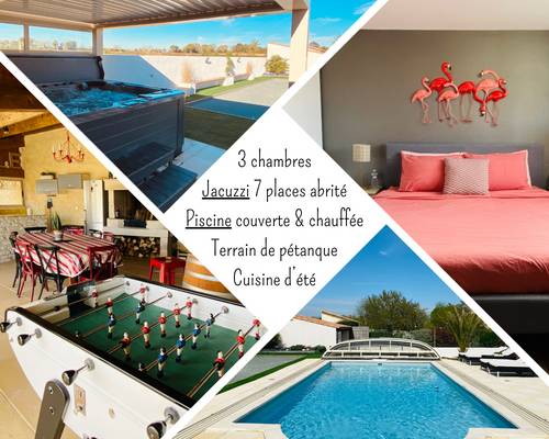 Loue Gîte La Rosalie / Piscine chauffée & jacuzzi privatifs / Marais Poitevin / 3 chambres - 6 couchages - Coulon (79)