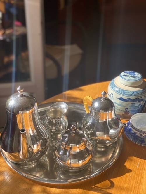 Joli service à thé & café/ métal argenté/design années 60 en excellent état orfèvre K.M.D.TIEL - 4 pièces