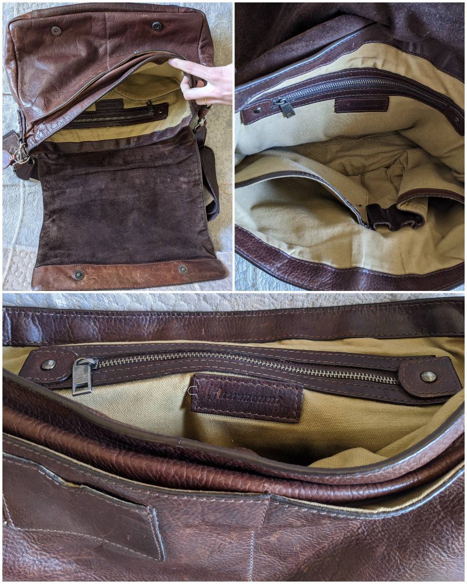Vends sacoche en cuir marron Fairmount sans sangle