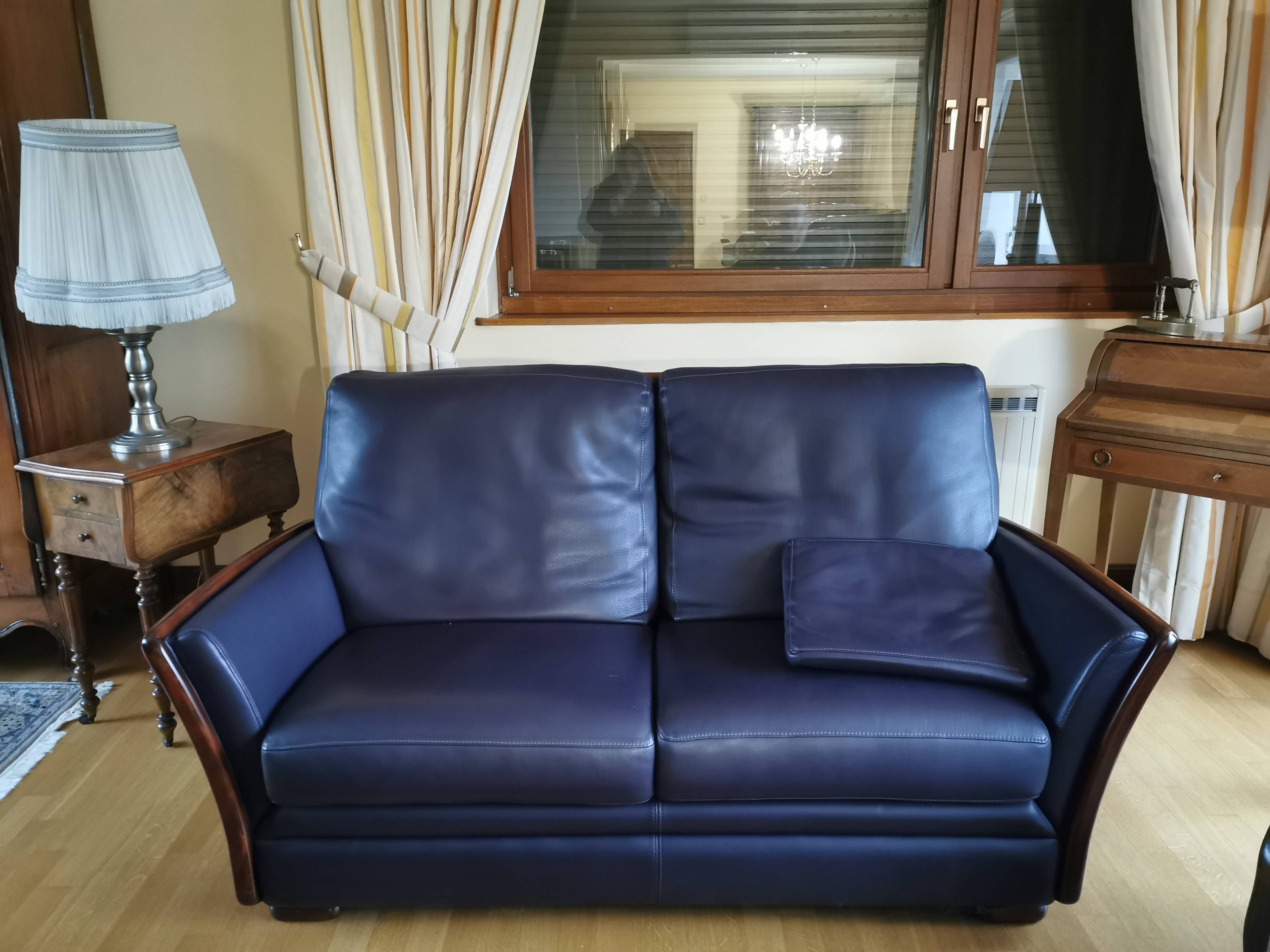 Salon cuir et bois Burov