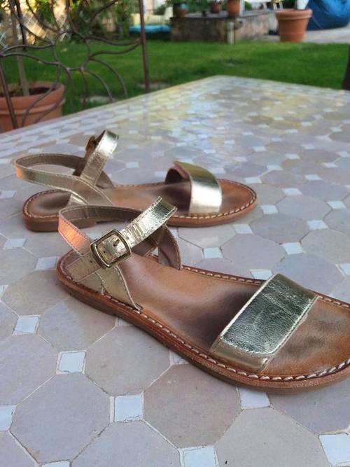 Sandales cuir dorées L’atelier Tropézien - Pointure 33