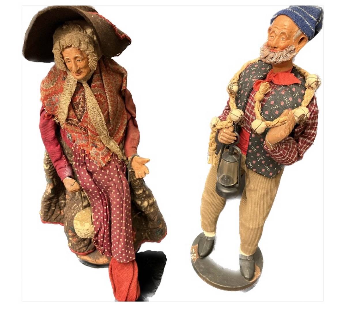 Vends lot de deux grands santons anciens