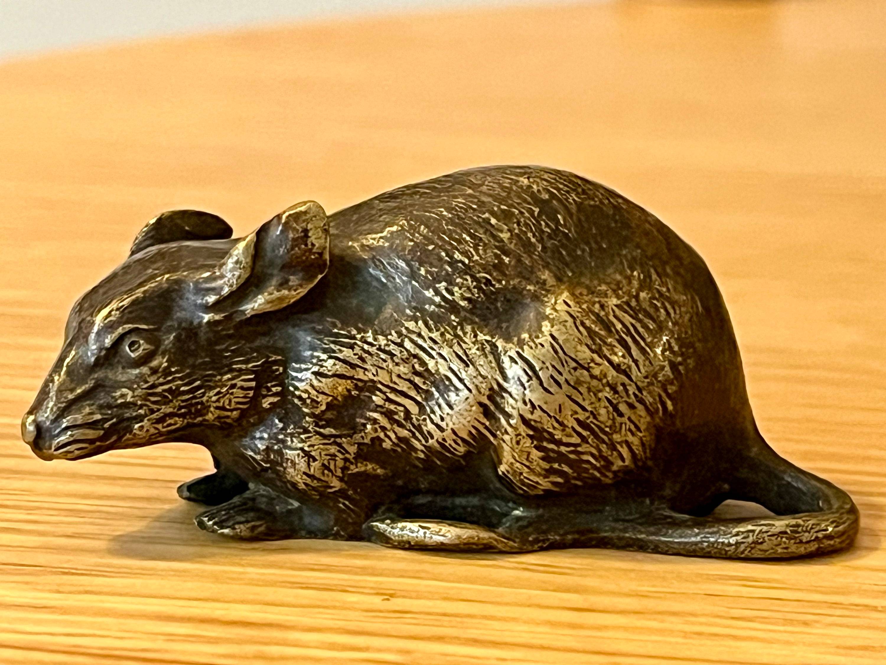 Sculpture Bronze animalier - Rat