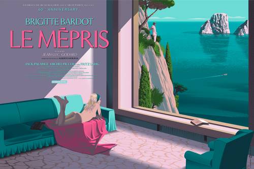 Sérigraphie / Affiche du film LE Mepris par Laurent Durieux