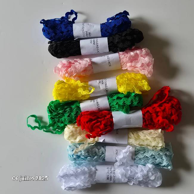 Serpentine - Croquet 7 mm - lot de 9 couleurs différentes soit 90 mètres