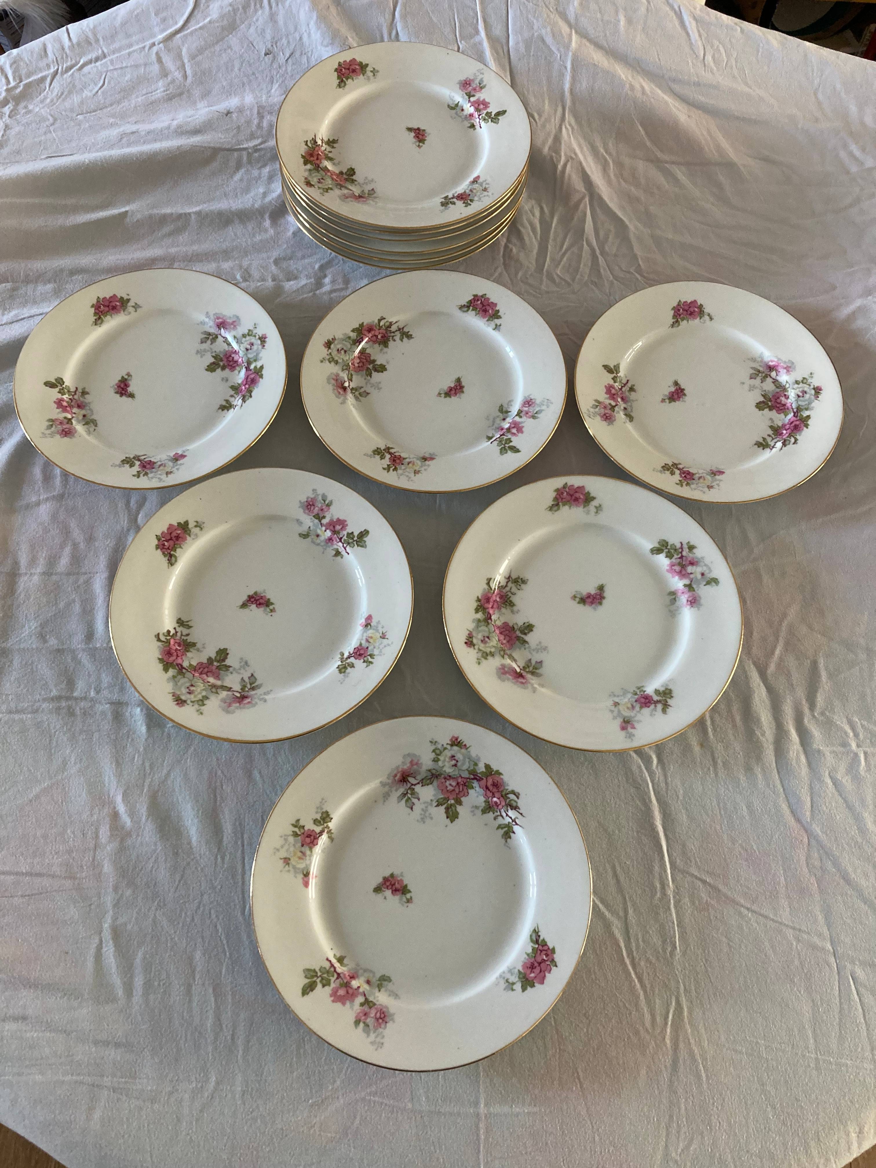 Lot De 4 Assiettes Plates En Plastique Déco Florale LBP/MAGNET, Multicouleur, Occasion