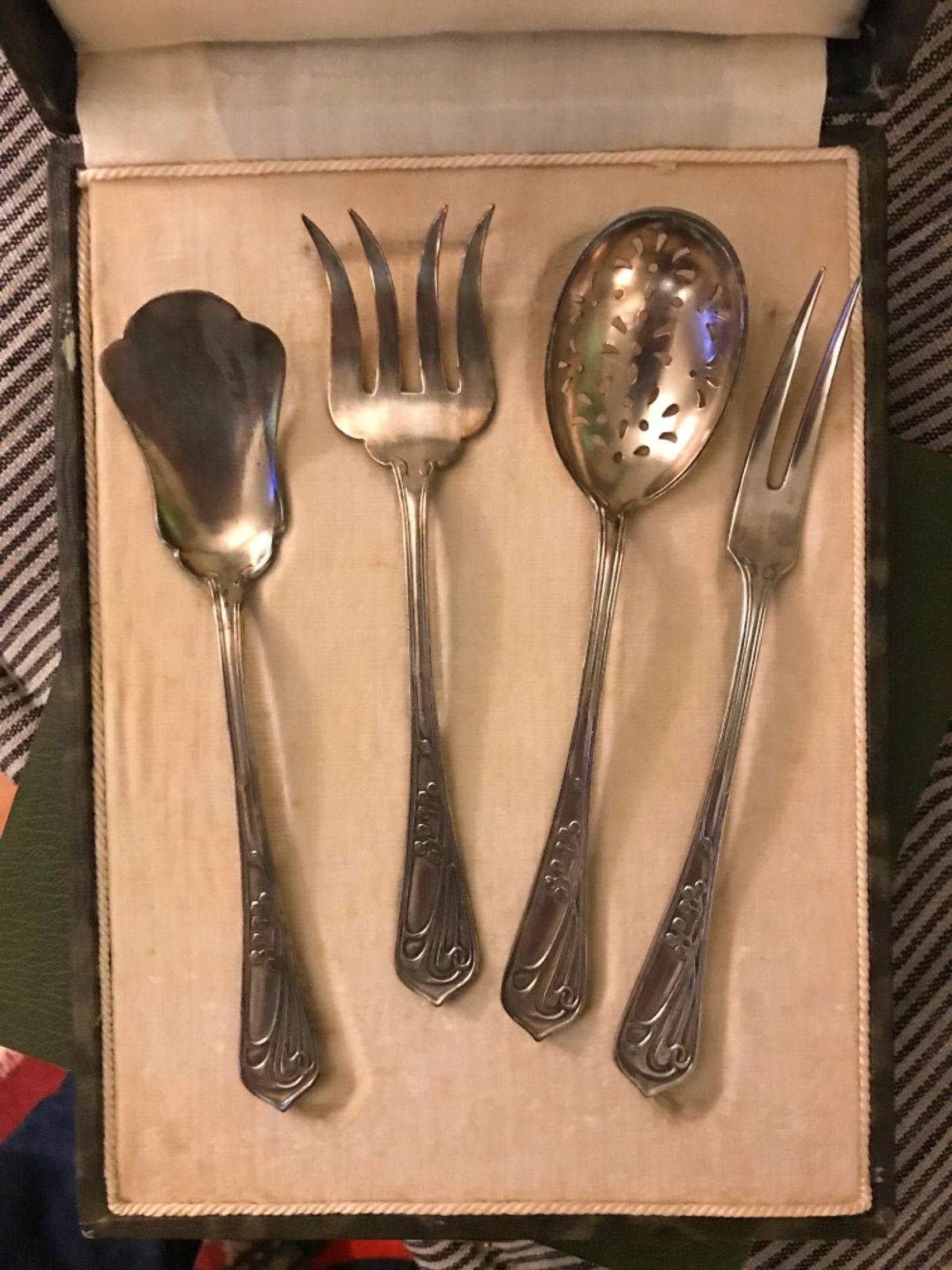 Ancien Service à Mignardises En Argent Et Doré - Manufrance, Français, Vintage