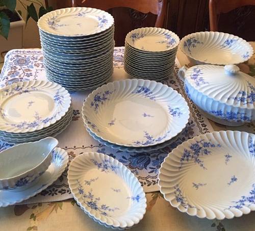 Service porcelaine vintage en Haviland 58 pièces