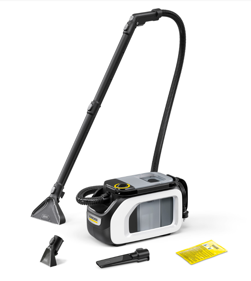 Loue shampouineuse Karcher SE3 Compact filaire avec produit nettoyant
