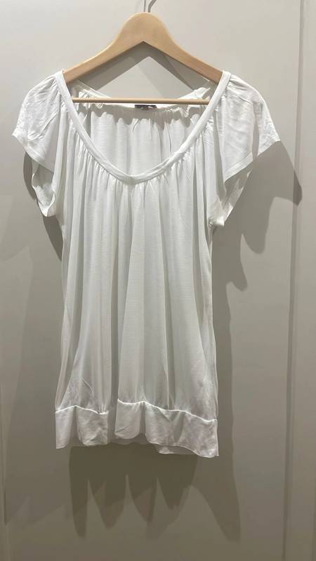 Vends T-shirt blanc Lascana en viscose - Taille M