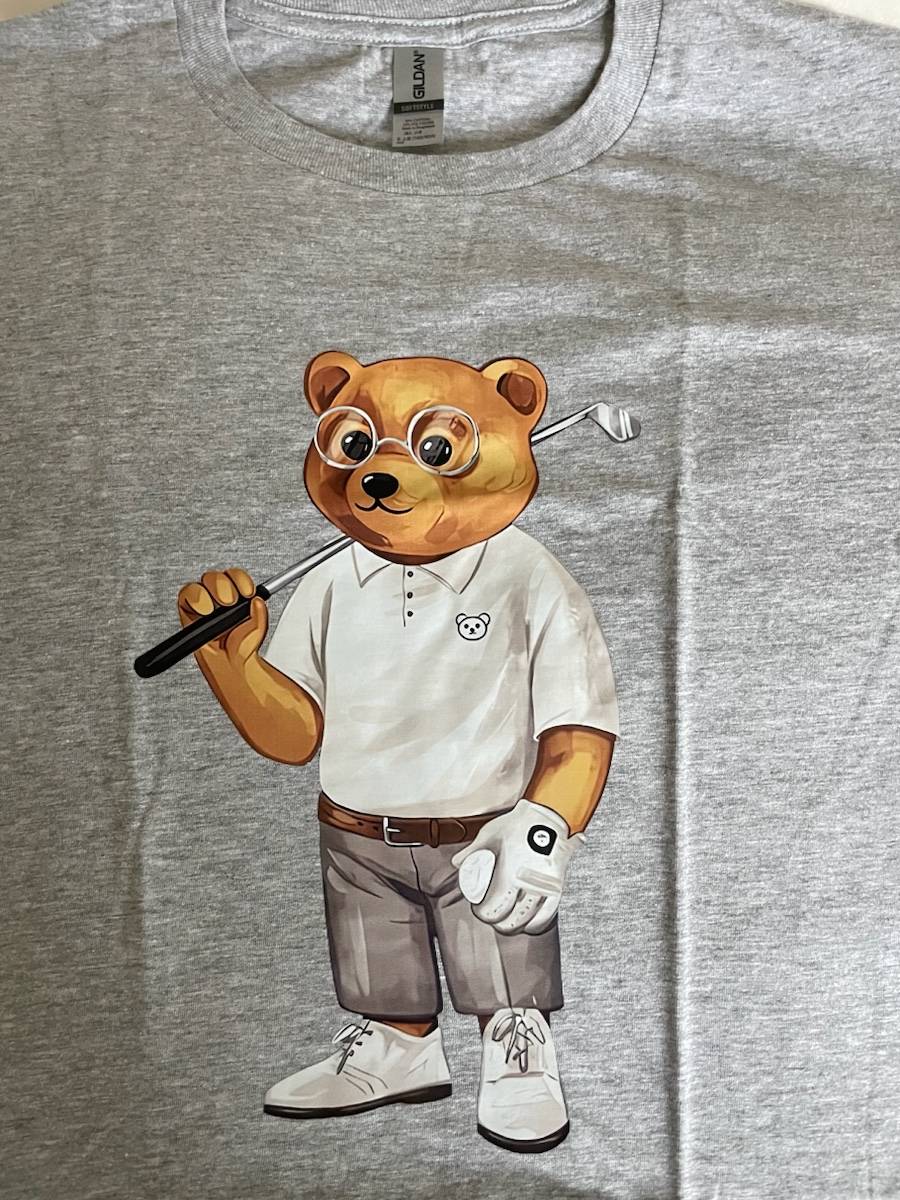 T shirt gris ourson golfeur - NEUF