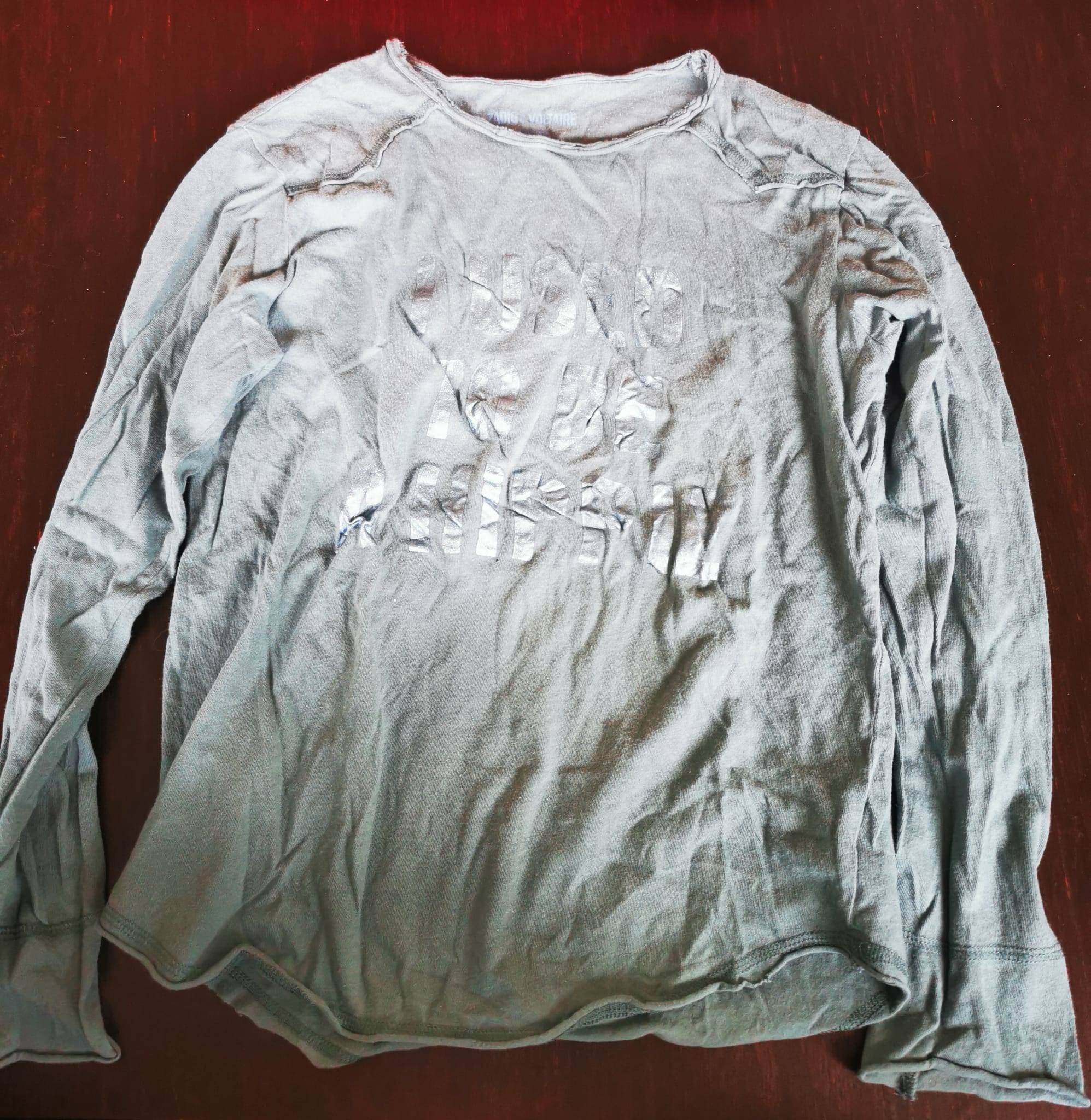 T-shirt Fille Zadig & Voltaire Gris - Taille 12-13 Ans - Occasion Très Bon état