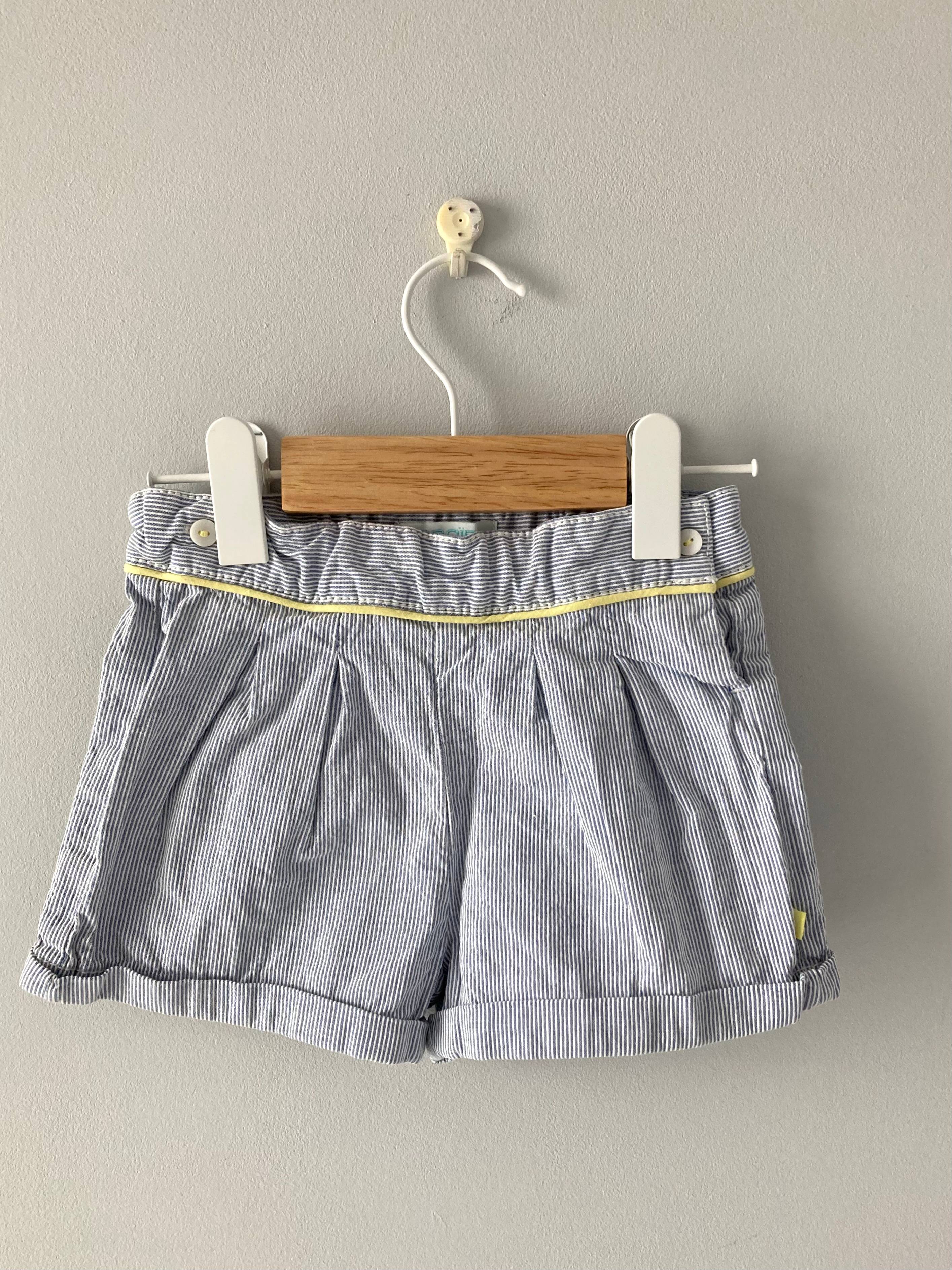 Short rayé ciel/blanc mixte Obaibi 12/18mois
