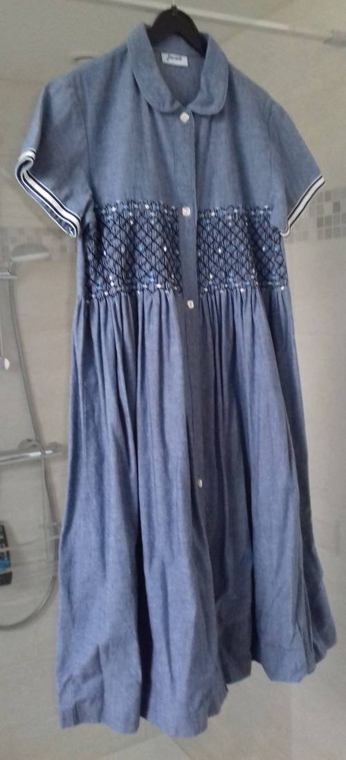 Robe à smokes bleu jean Jacadi 10A