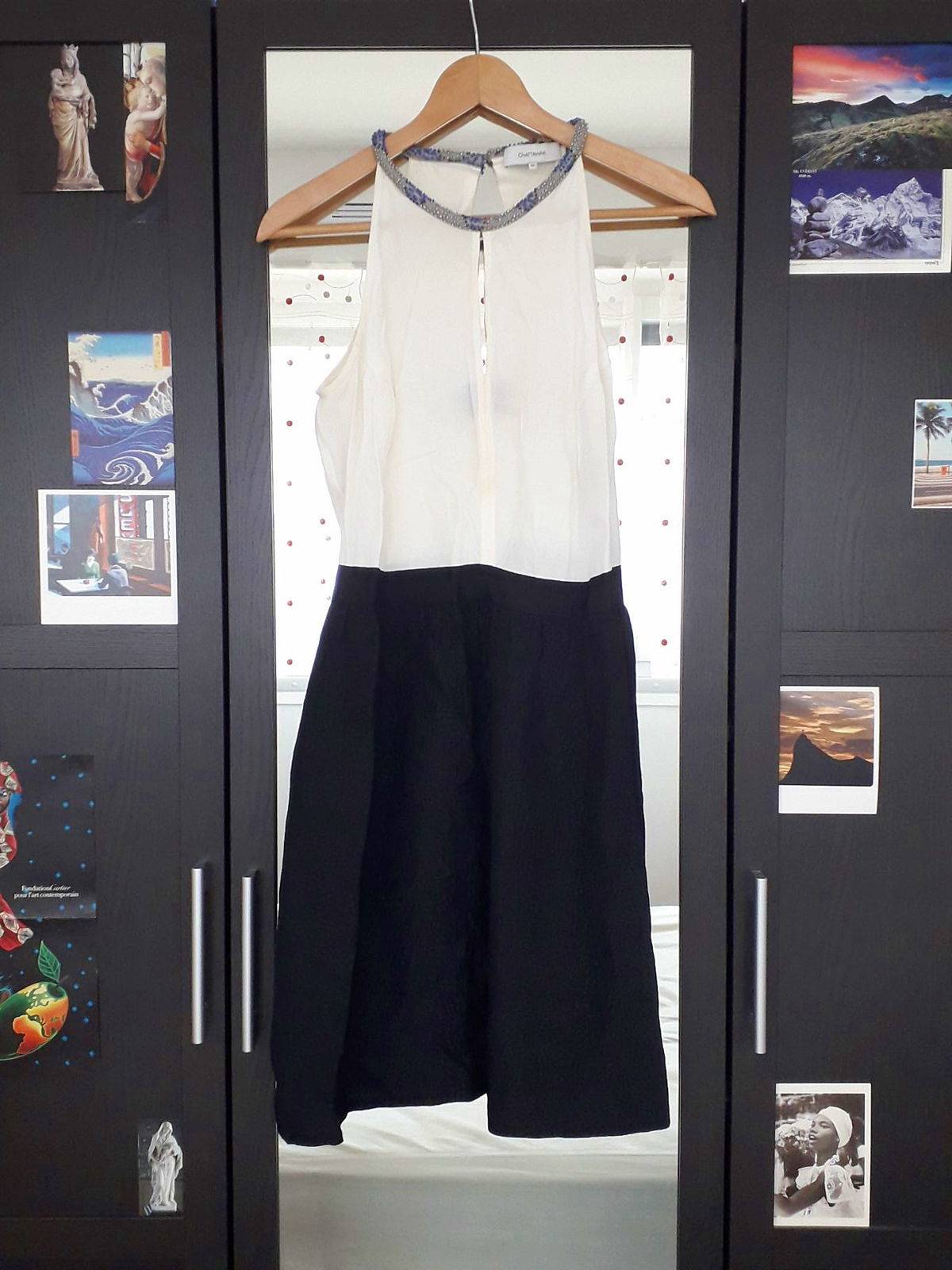 Robe Femme Chattawak 100% Polyester - Blanc, Taille L, Style évasé, Neuf Sans étiquette