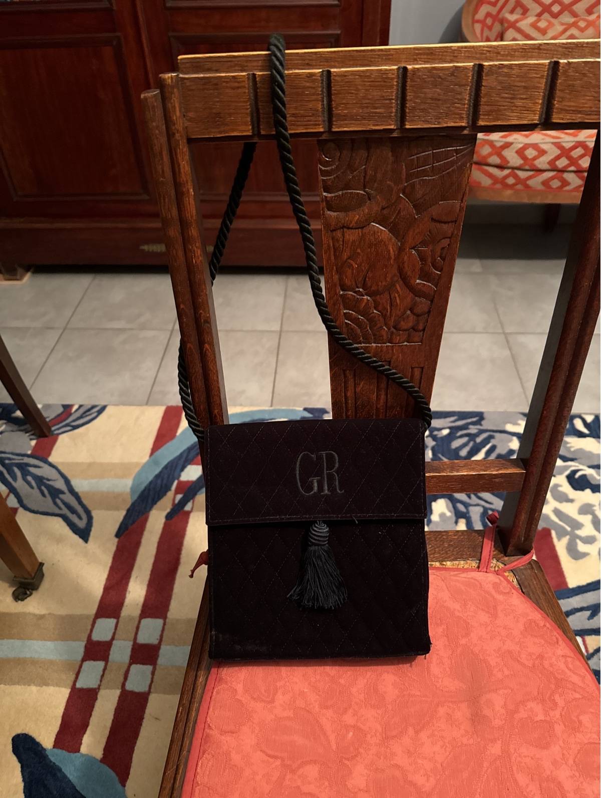 Vends sac de soirée velours noir Georges Rech