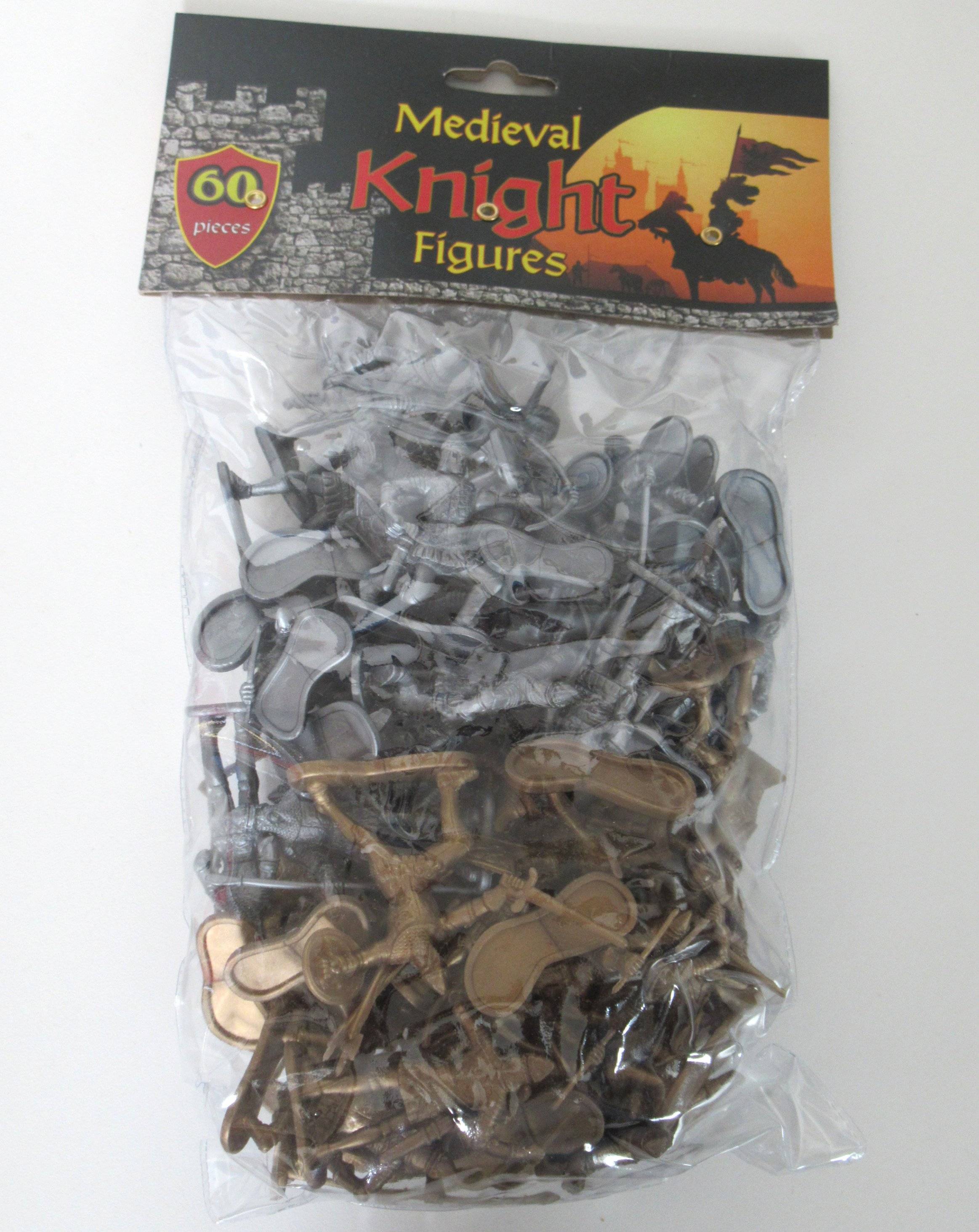 Lot de soldats moyen-age : sachet neuf 60 pieces echelle 1/32