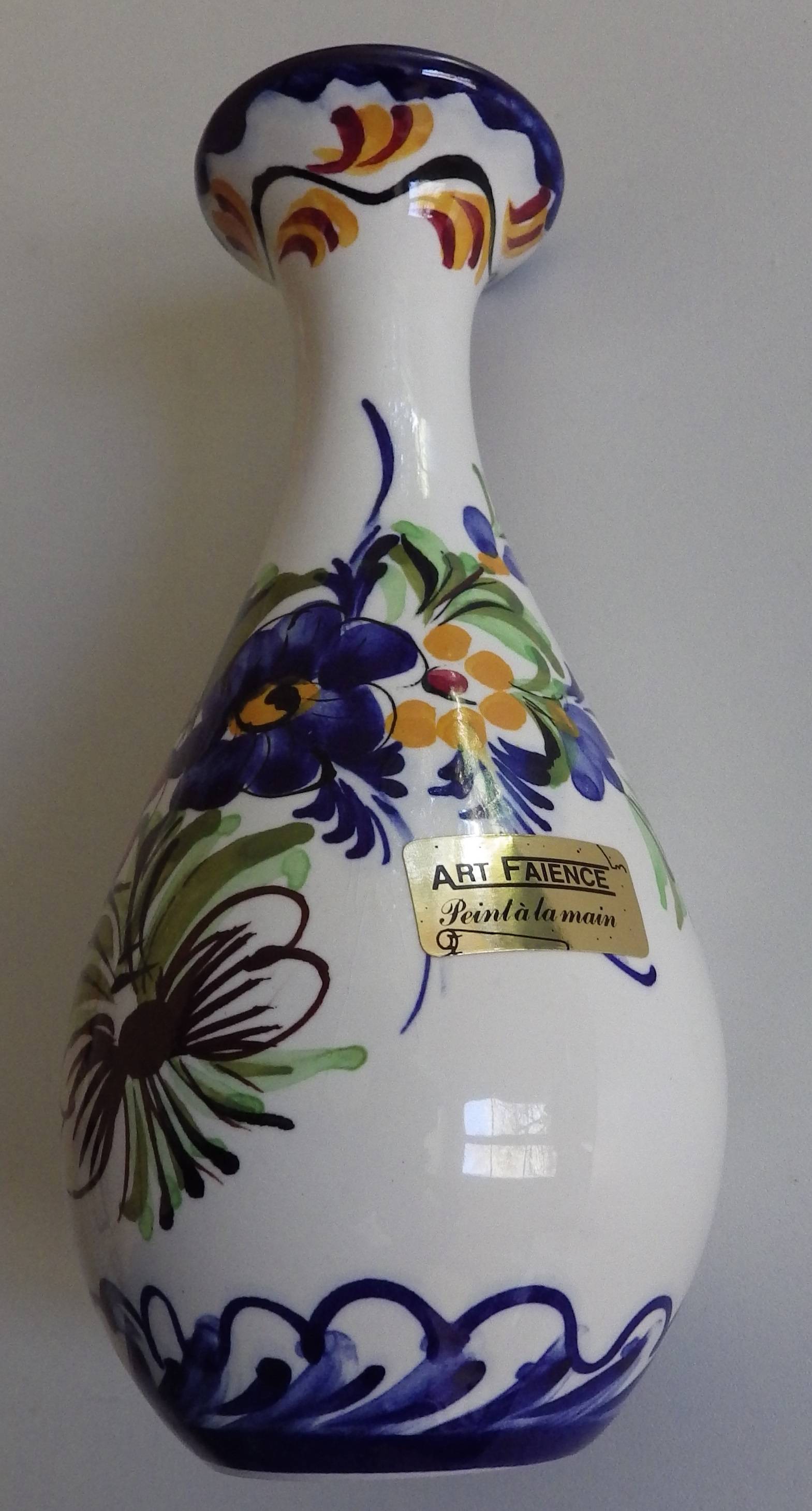 Soliflor en faïence peinte à la main - Art faîence