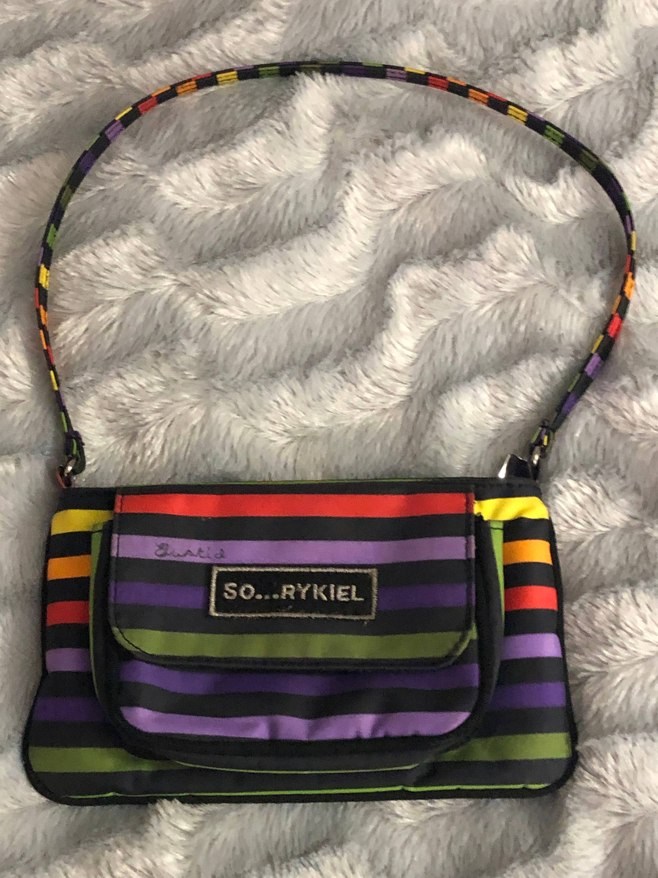SONIA RYKIEL, PETIT SAC RAYÉ MULTICOLORE, COLLECTOR