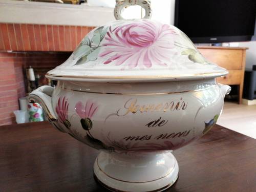 Soupière porcelaine "Souvenir de mes noces"