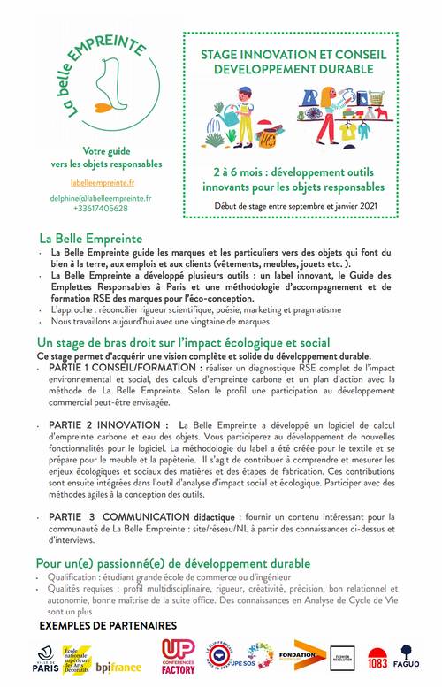 Propose stages d’ingénieur, commercial ou communication H/F - start up à impact