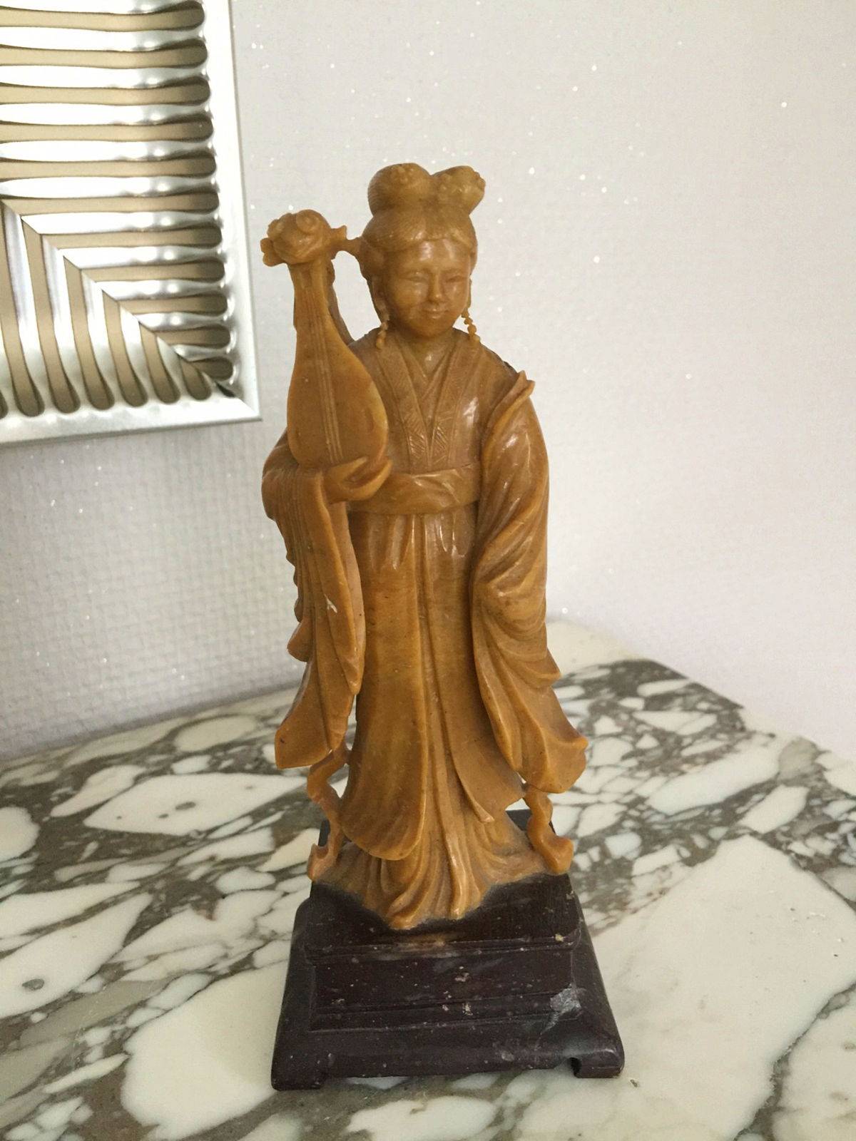 Très fine statuette chinoise 17 cm pierres dures 19ème