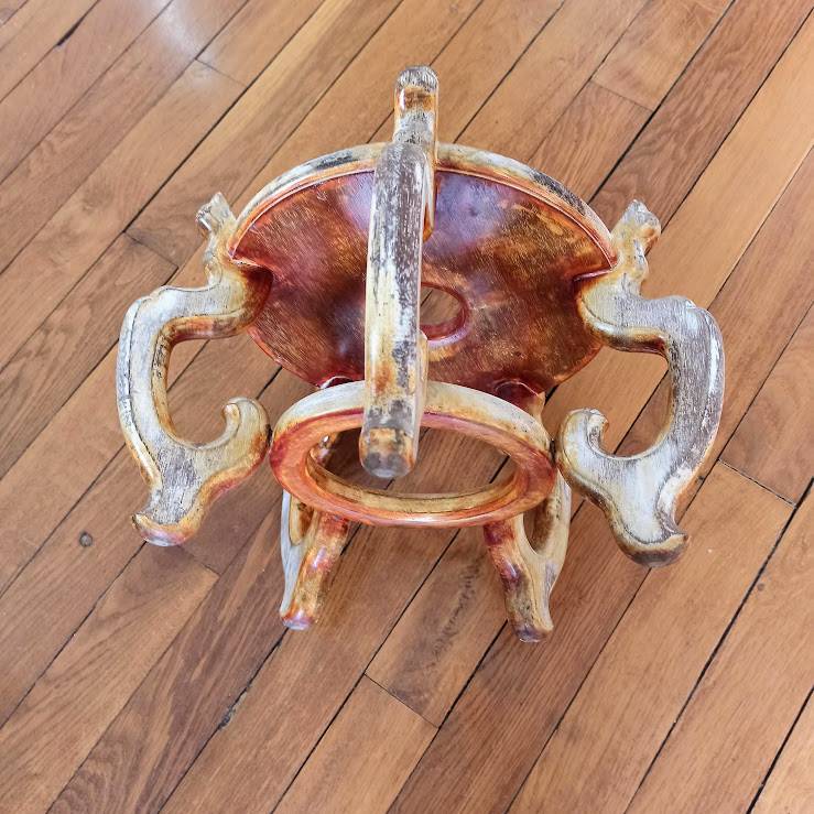 Support chinois ancien pour potiche ou cache pot