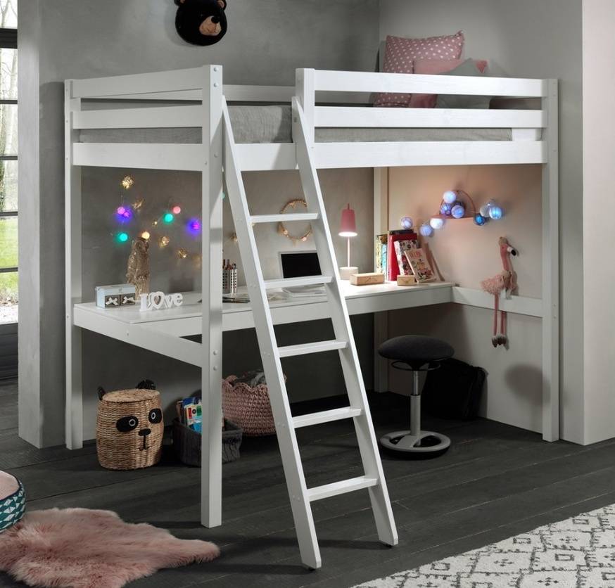 Lit Enfant Multifonctionnel 90 X 200 Cm, Avec Grands Rangements, Barrière Et Porte De Sécurité