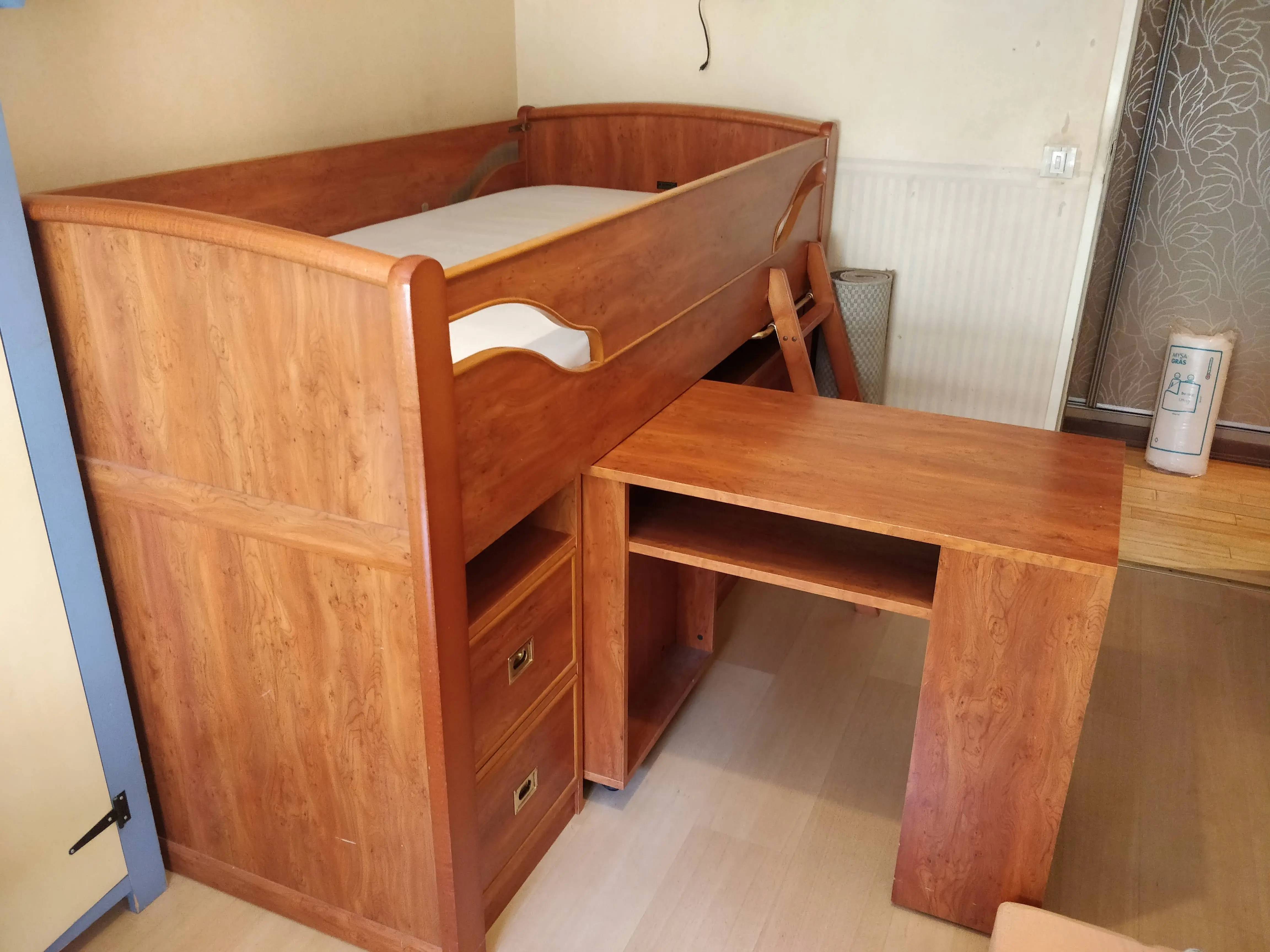 LIT Gautier surélevé 90 bureau escamotable sur Gens de Confiance