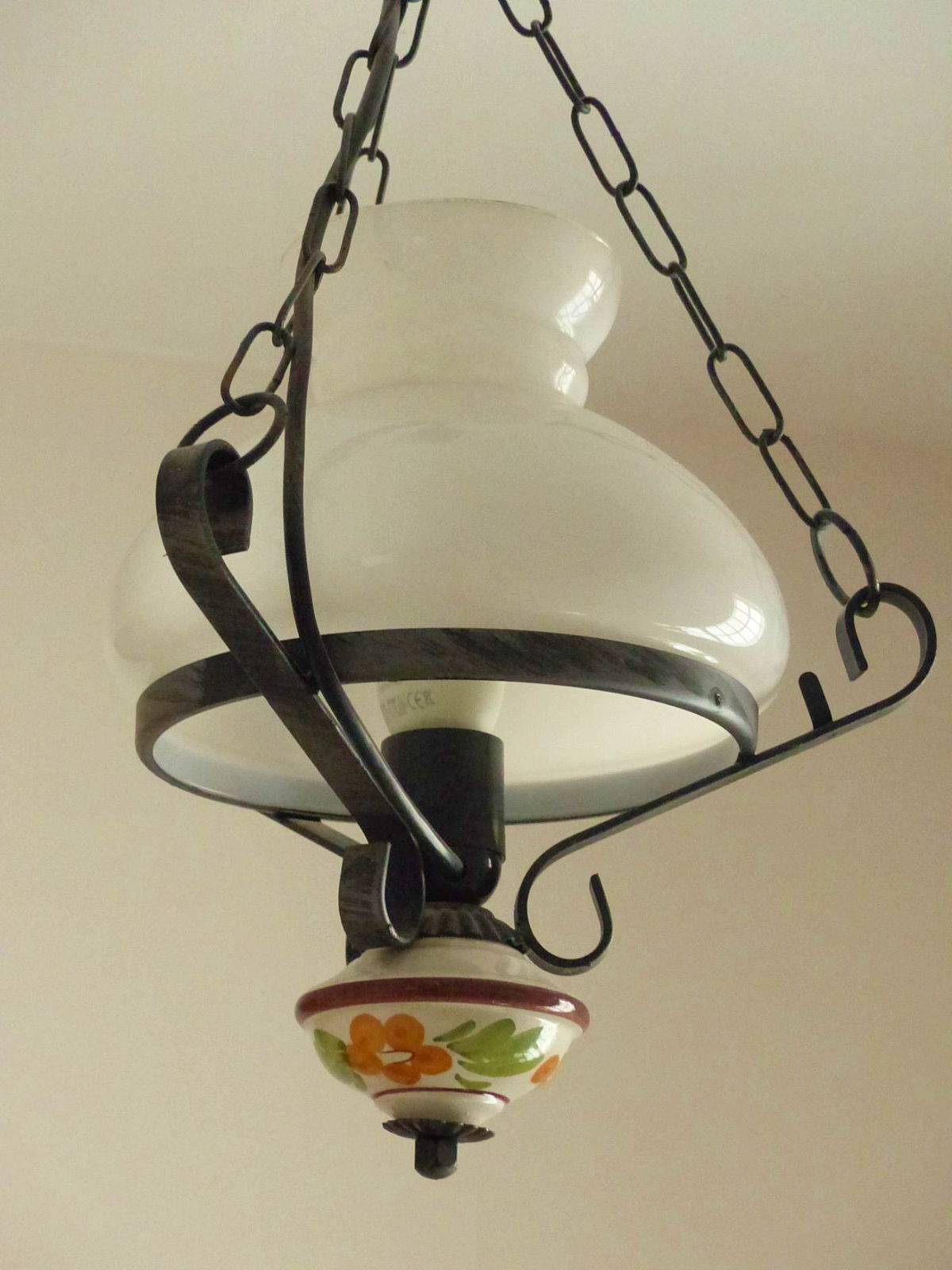 Lustre Suspension vintage avec globe