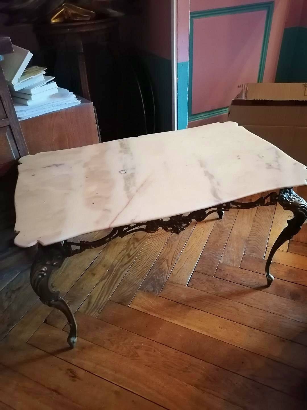 Table basse marbre vintage 60s