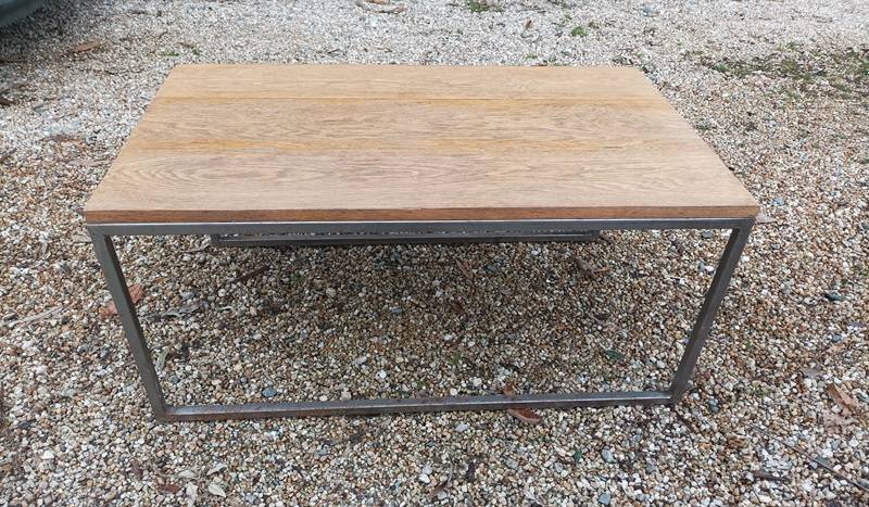 Table Basse Industrielle En Bois Et Métal Noir Alex