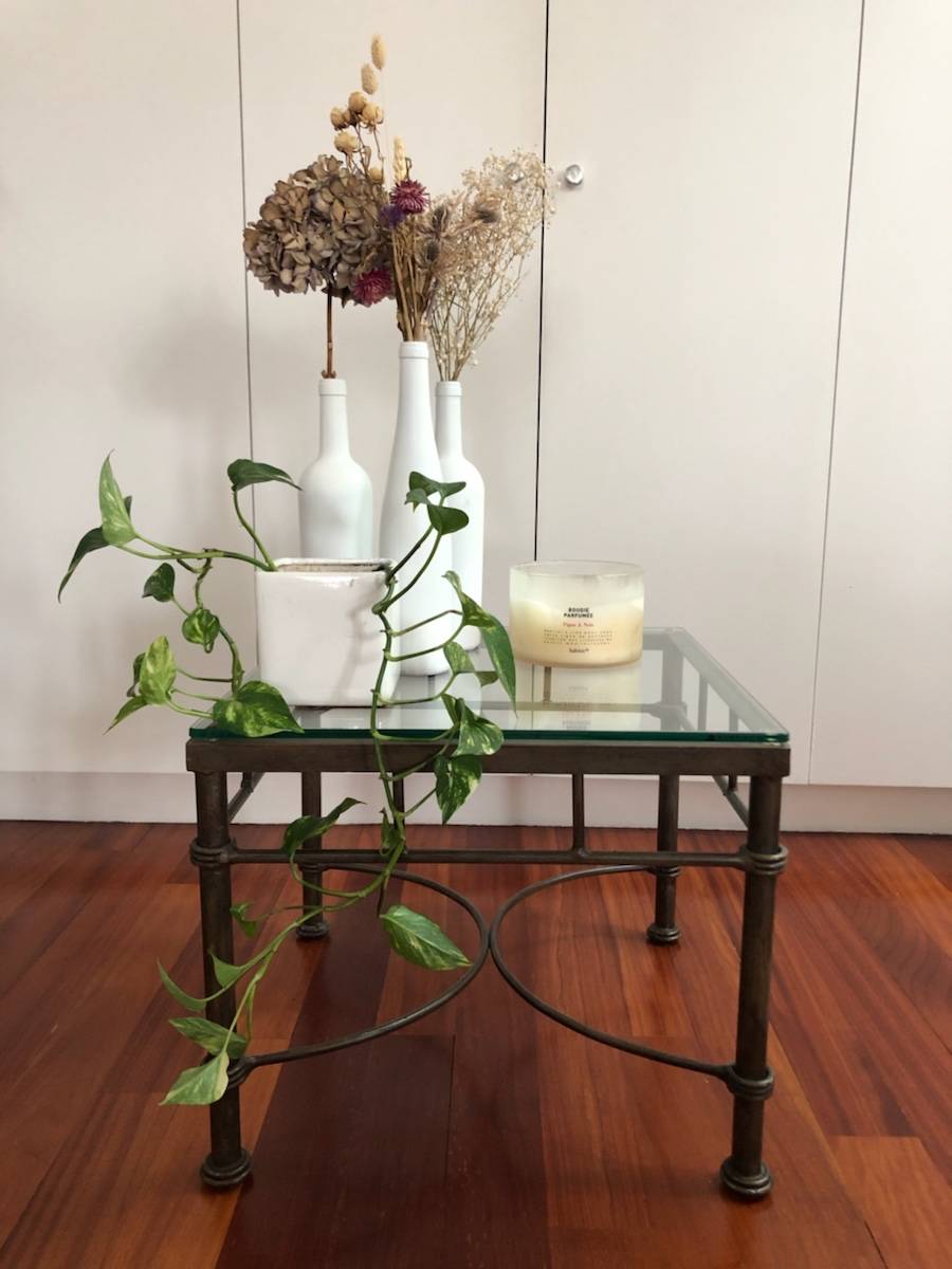Plateau Présentoir Vintage En Verre Et Fer Forgé – Service Argenté – Déco Rétro