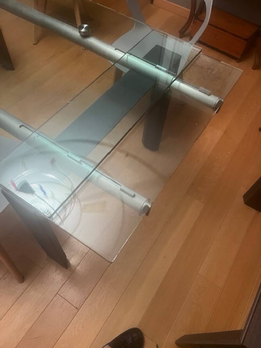 Table plateau verre design