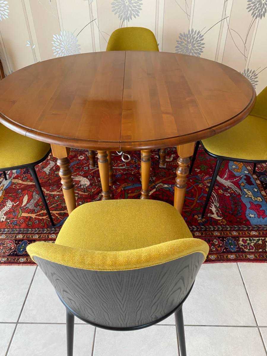 Table ronde bois massif 8 pieds