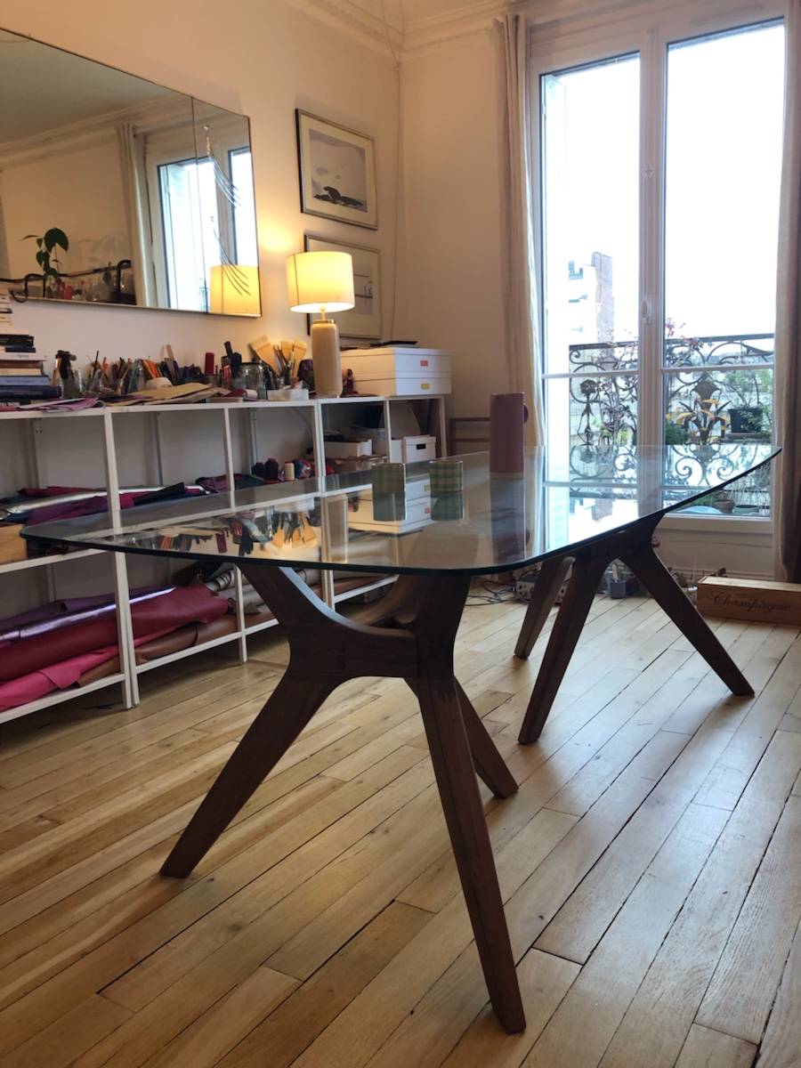 Table Bistro Carrée 60x60cm - Style Industriel Pied Fer Et Plateau Bois
