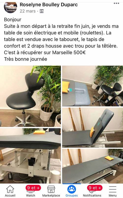 Table de soins électrique