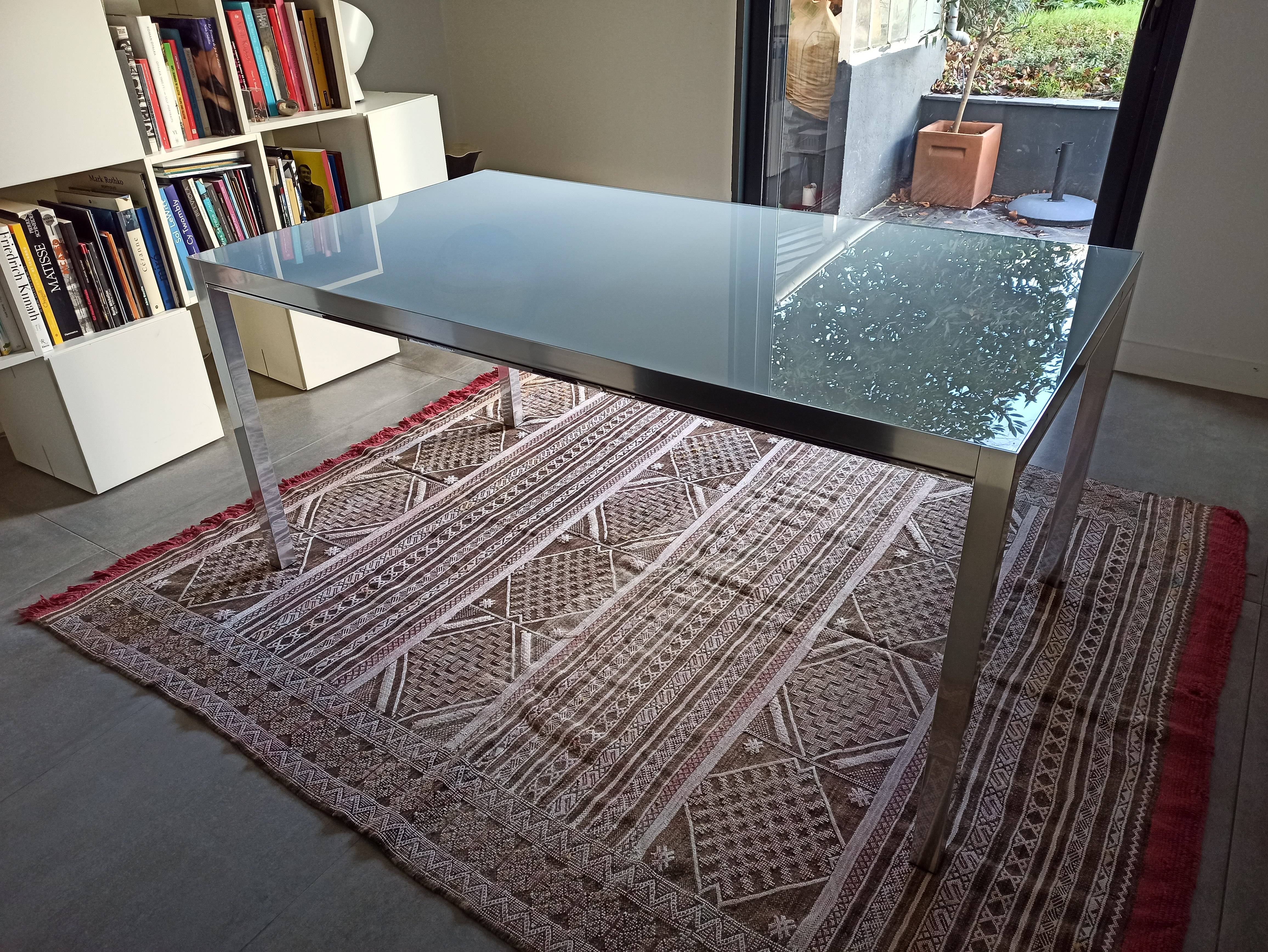 Table MDF Italia en verre et aluminium