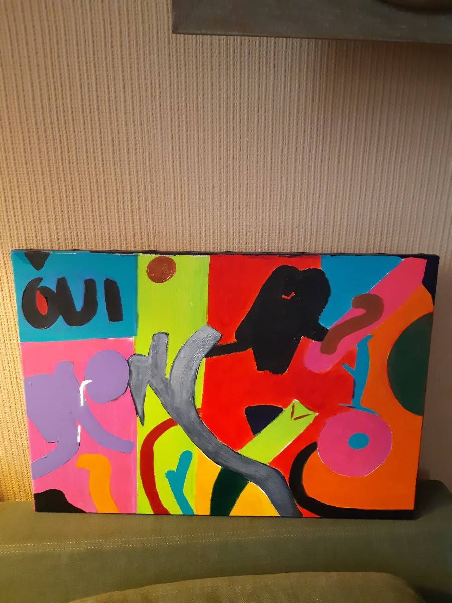 Tableau art abstrait acrylique