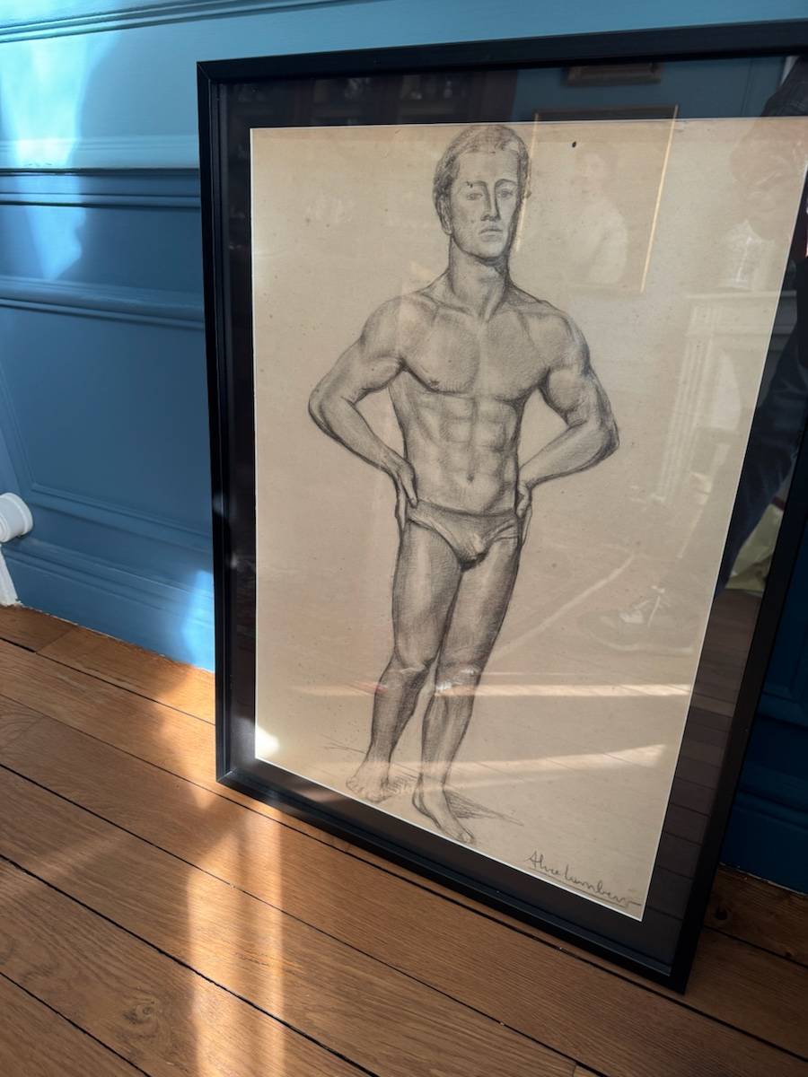 Tableau ancien dessin masculin