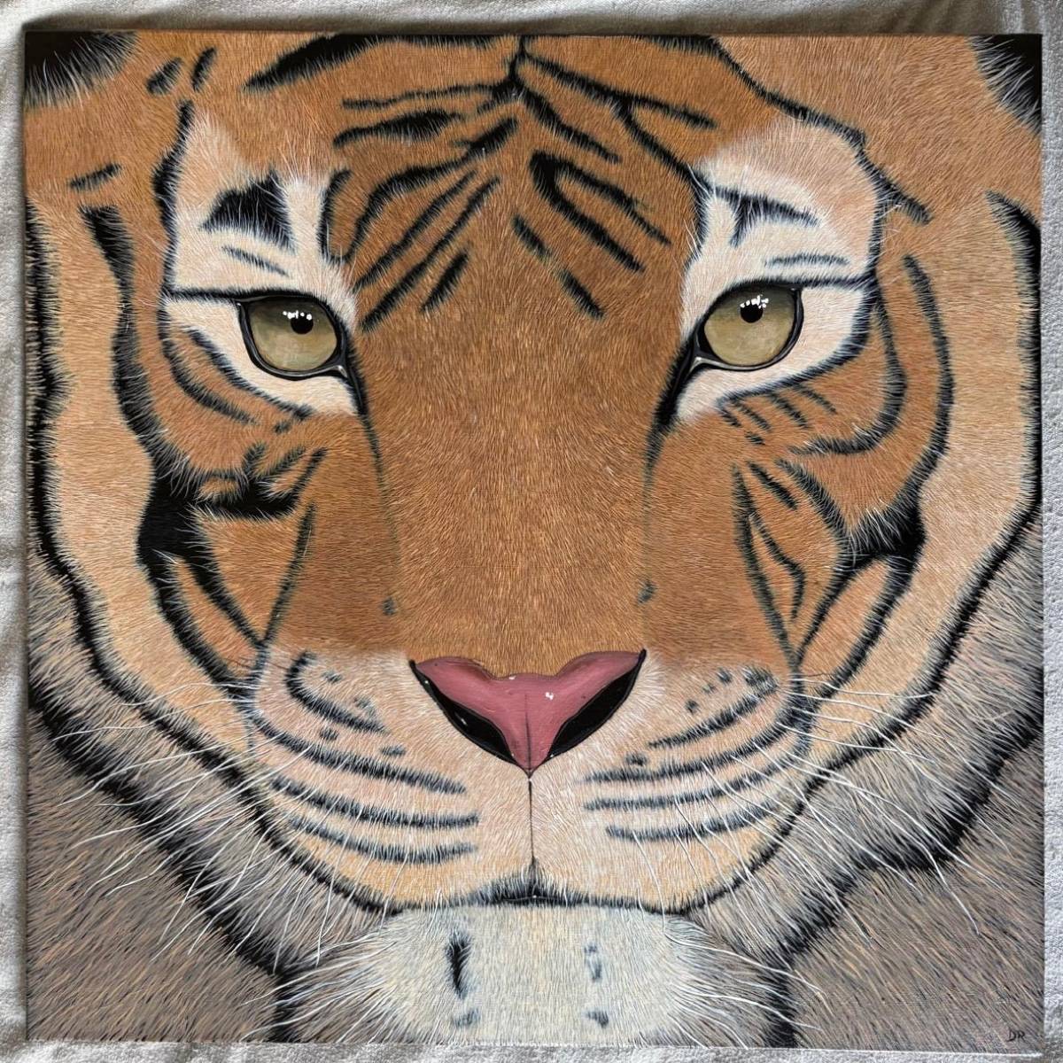 Vends tableau peinture animalière acrylique signé 70x70 cm